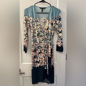 BCBG floral wrap dress